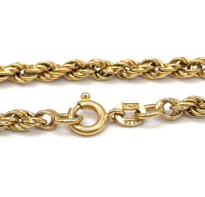 Vintage 18.25in Rope Chain in 14K Gold