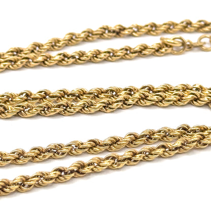 Vintage 18.25in Rope Chain in 14K Gold