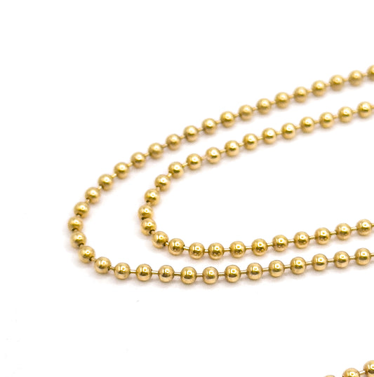 Vintage Ball Chain Necklace in 14K Gold 20in