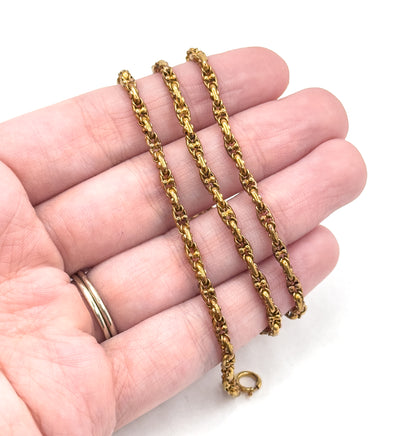 Antique Victorian Fancy Chain Necklace in 14K Rose Gold