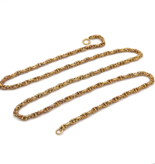 Antique Victorian Fancy Chain Necklace in 14K Rose Gold