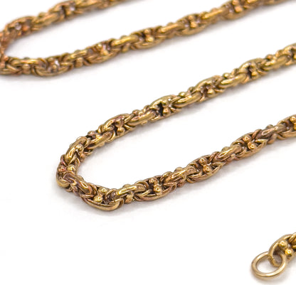Antique Victorian Fancy Chain Necklace in 14K Rose Gold