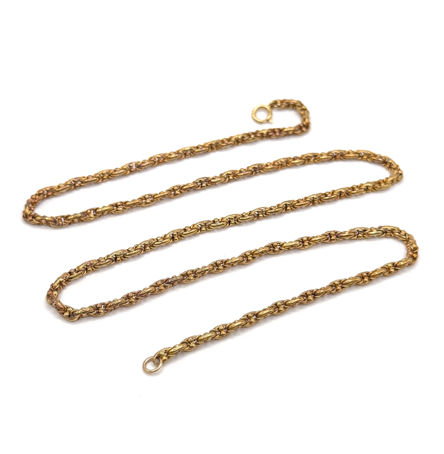 Antique Victorian Fancy Chain Necklace in 14K Rose Gold