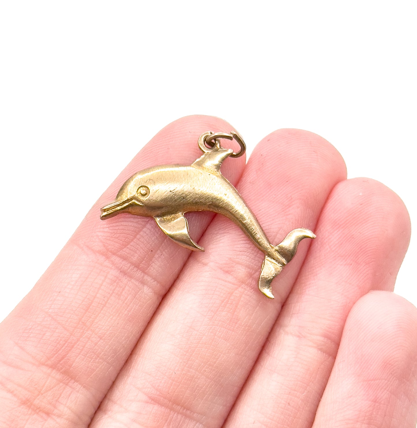 Vintage Dolphin Charm in 10K Yellow Gold