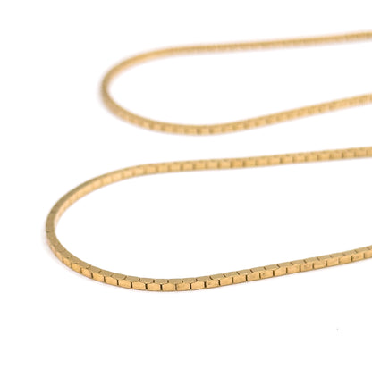 Vintage 18in Box Chain Necklace in 14K