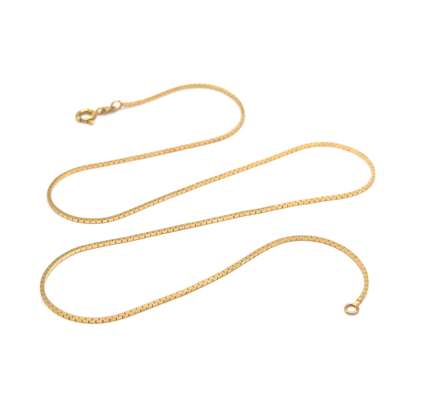 Vintage 18in Box Chain Necklace in 14K