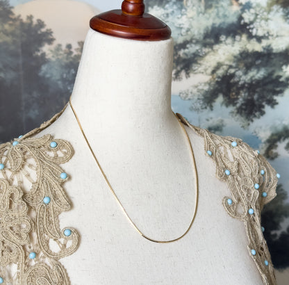 Vintage 18in Box Chain Necklace in 14K