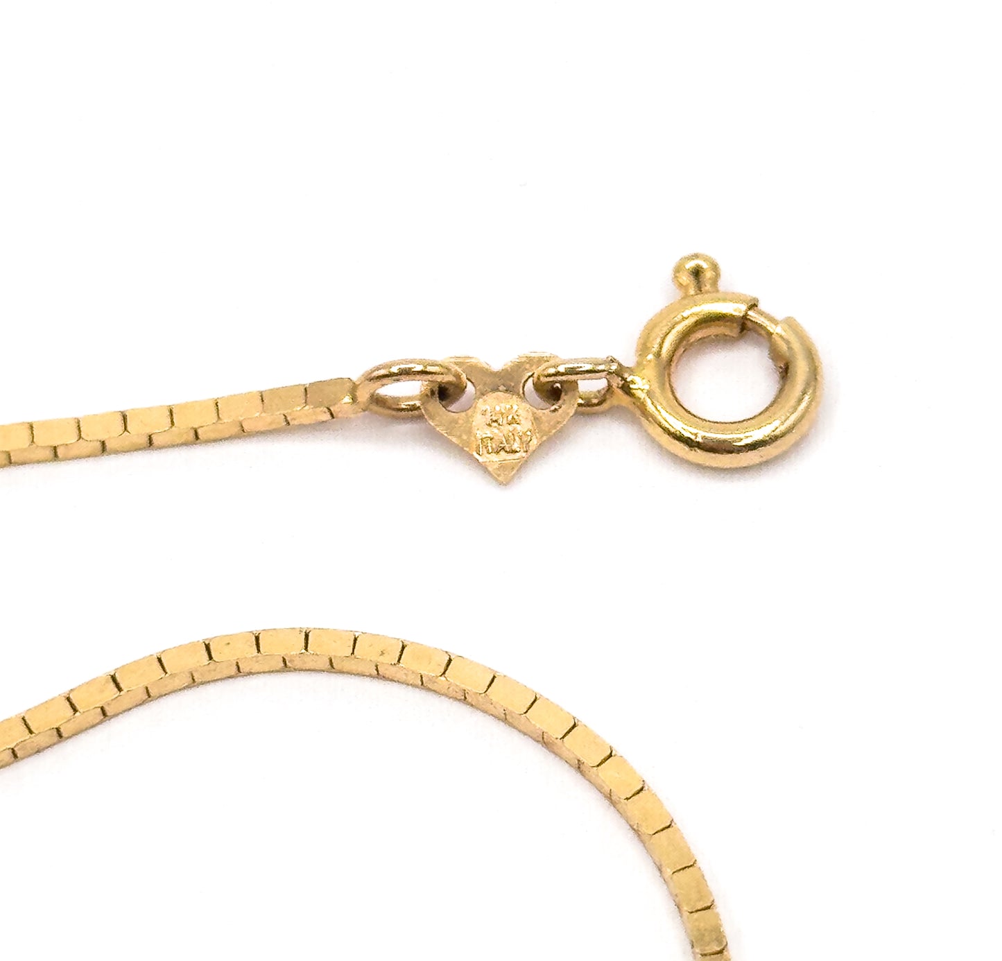 Vintage 18in Box Chain Necklace in 14K