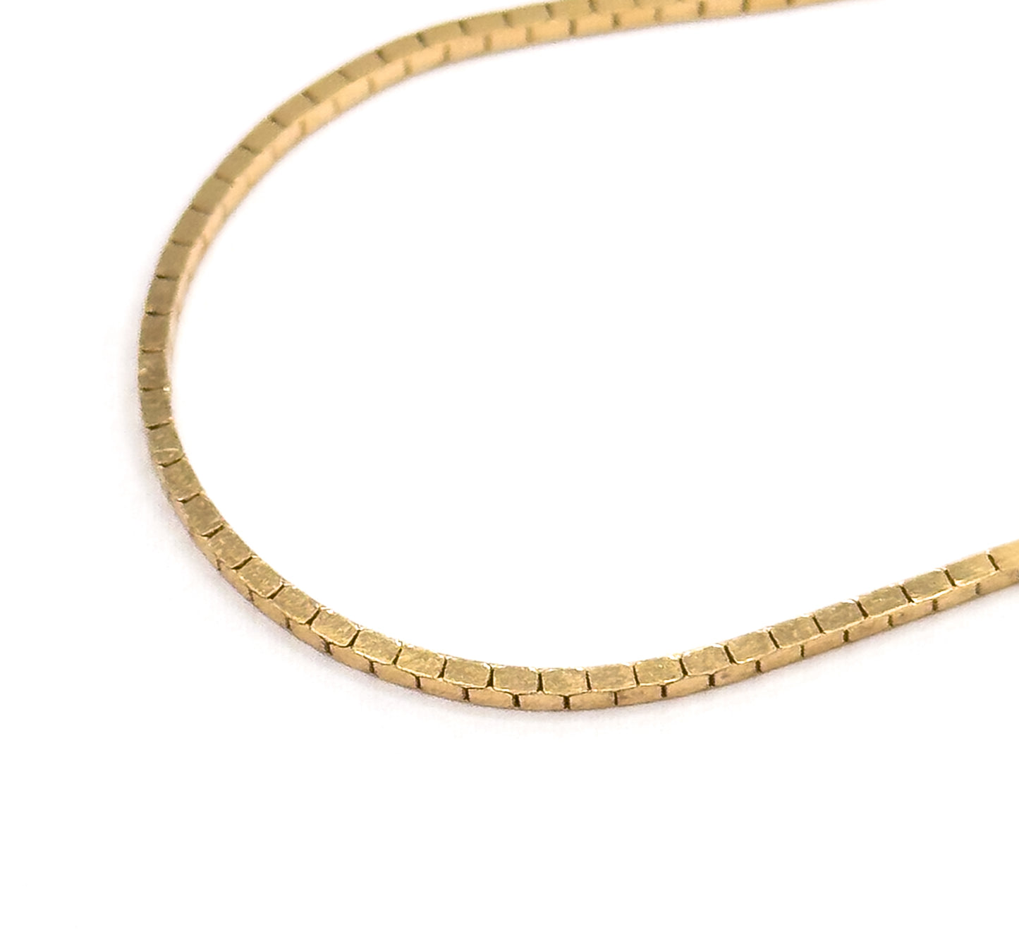 Vintage 18in Box Chain Necklace in 14K