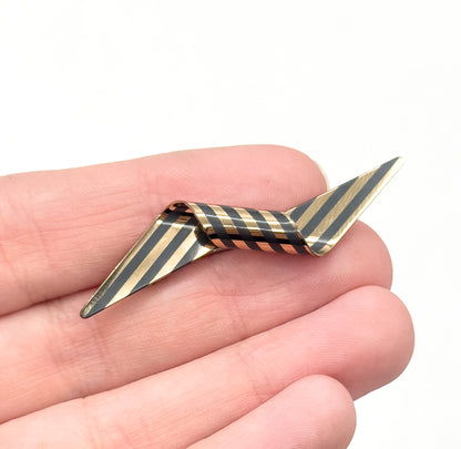 Vintage Designer Paul Morelli Silver & Gold Twist Brooch