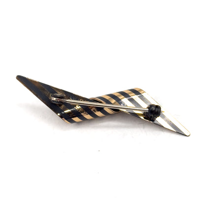 Vintage Designer Paul Morelli Silver & Gold Twist Brooch
