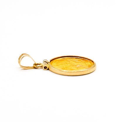 Chinese 2005 50 Yuan Panda gold coin Pendant with 14K Gold Bezel
