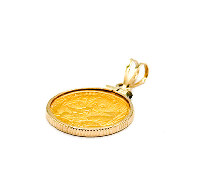 Chinese 2005 50 Yuan Panda gold coin Pendant with 14K Gold Bezel