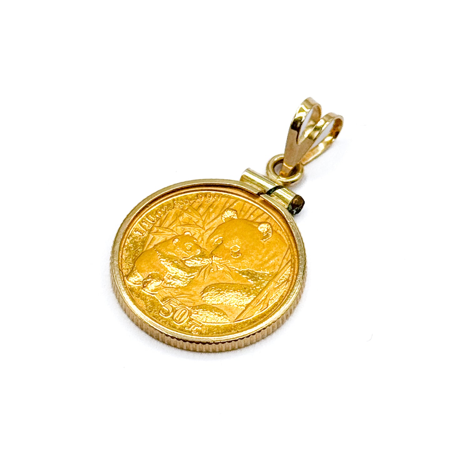 Chinese 2005 50 Yuan Panda gold coin Pendant with 14K Gold Bezel