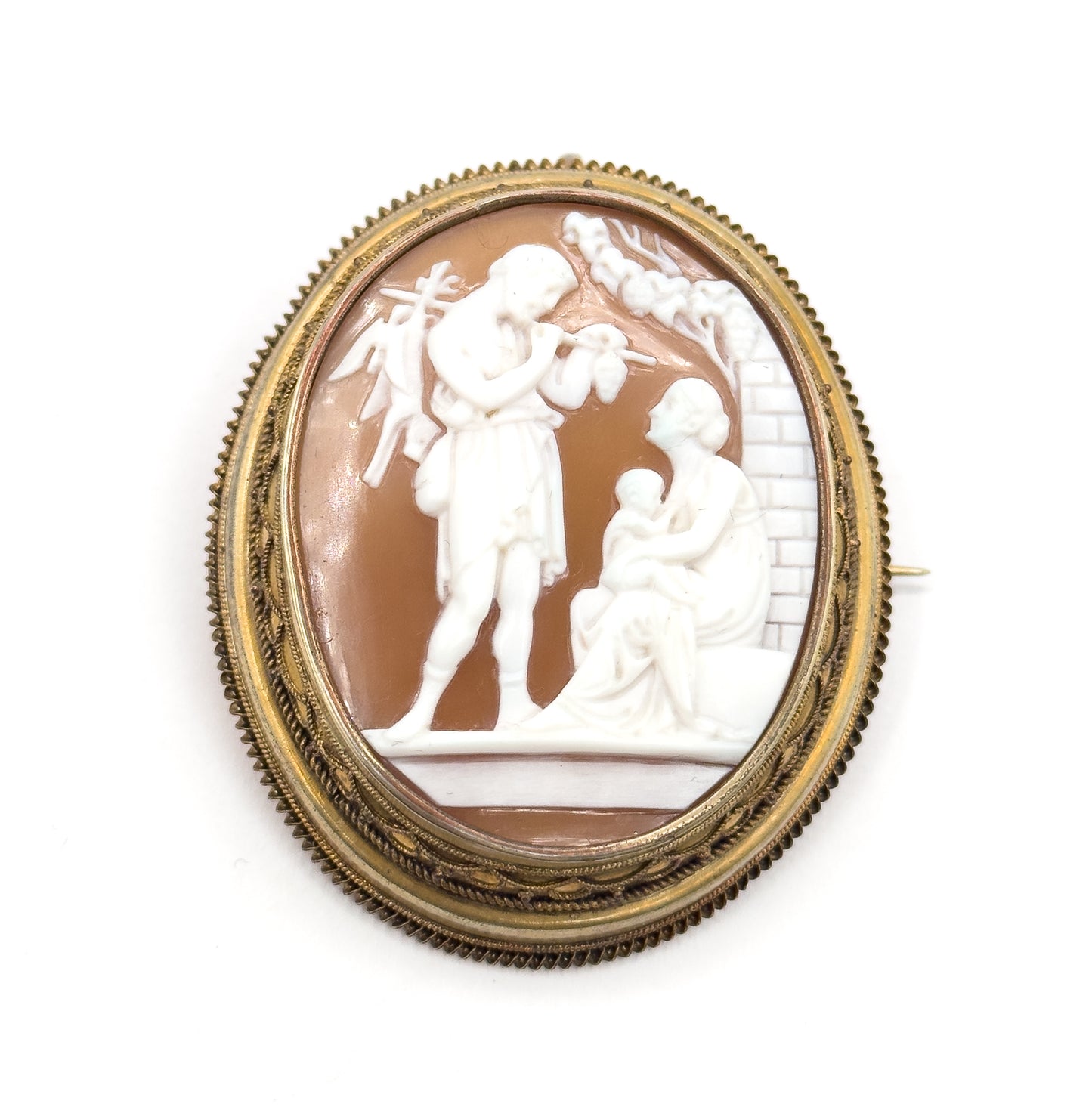 Victorian Etruscan Revival Cameo with Hunter