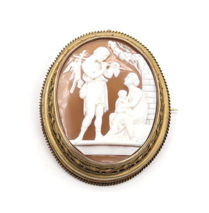 Victorian Etruscan Revival Cameo with Hunter