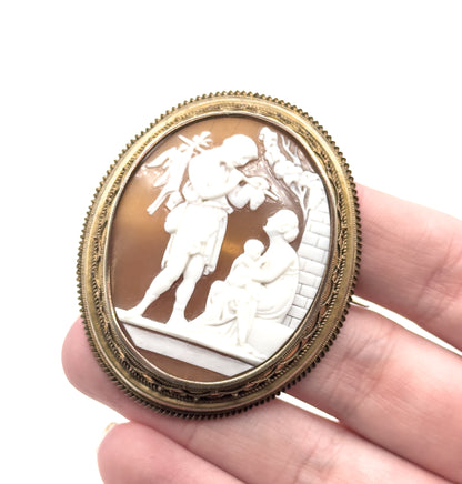 Victorian Etruscan Revival Cameo with Hunter