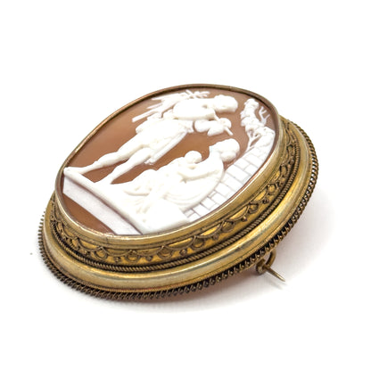 Victorian Etruscan Revival Cameo with Hunter