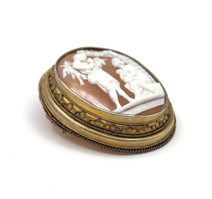 Victorian Etruscan Revival Cameo with Hunter