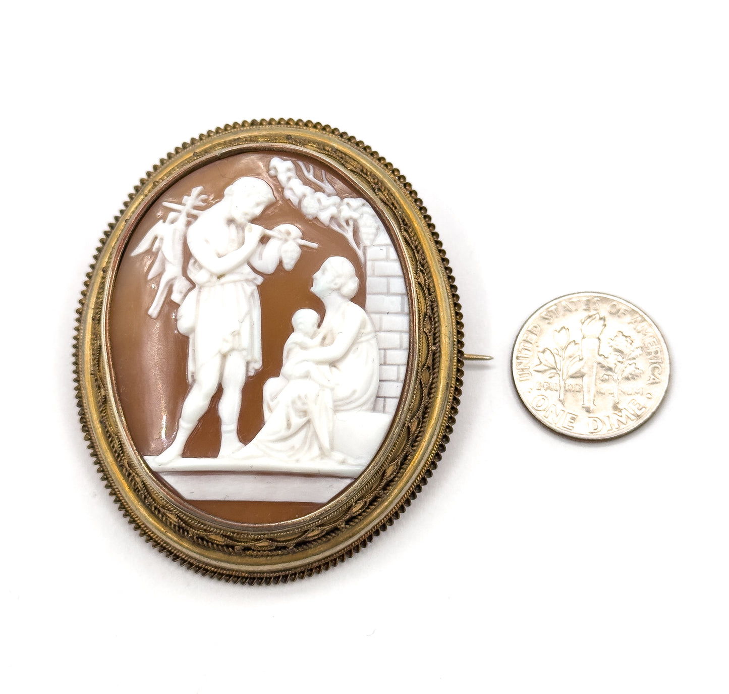 Victorian Etruscan Revival Cameo with Hunter