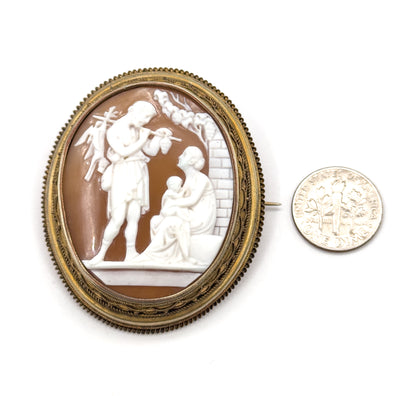 Victorian Etruscan Revival Cameo with Hunter