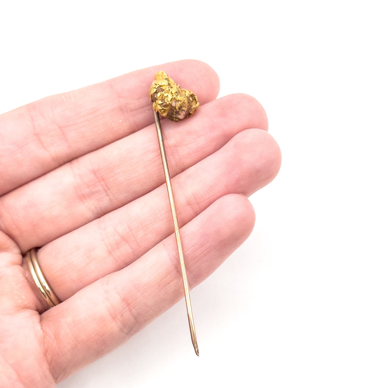 Antique Gold Rush Nugget Stickpin in Gold