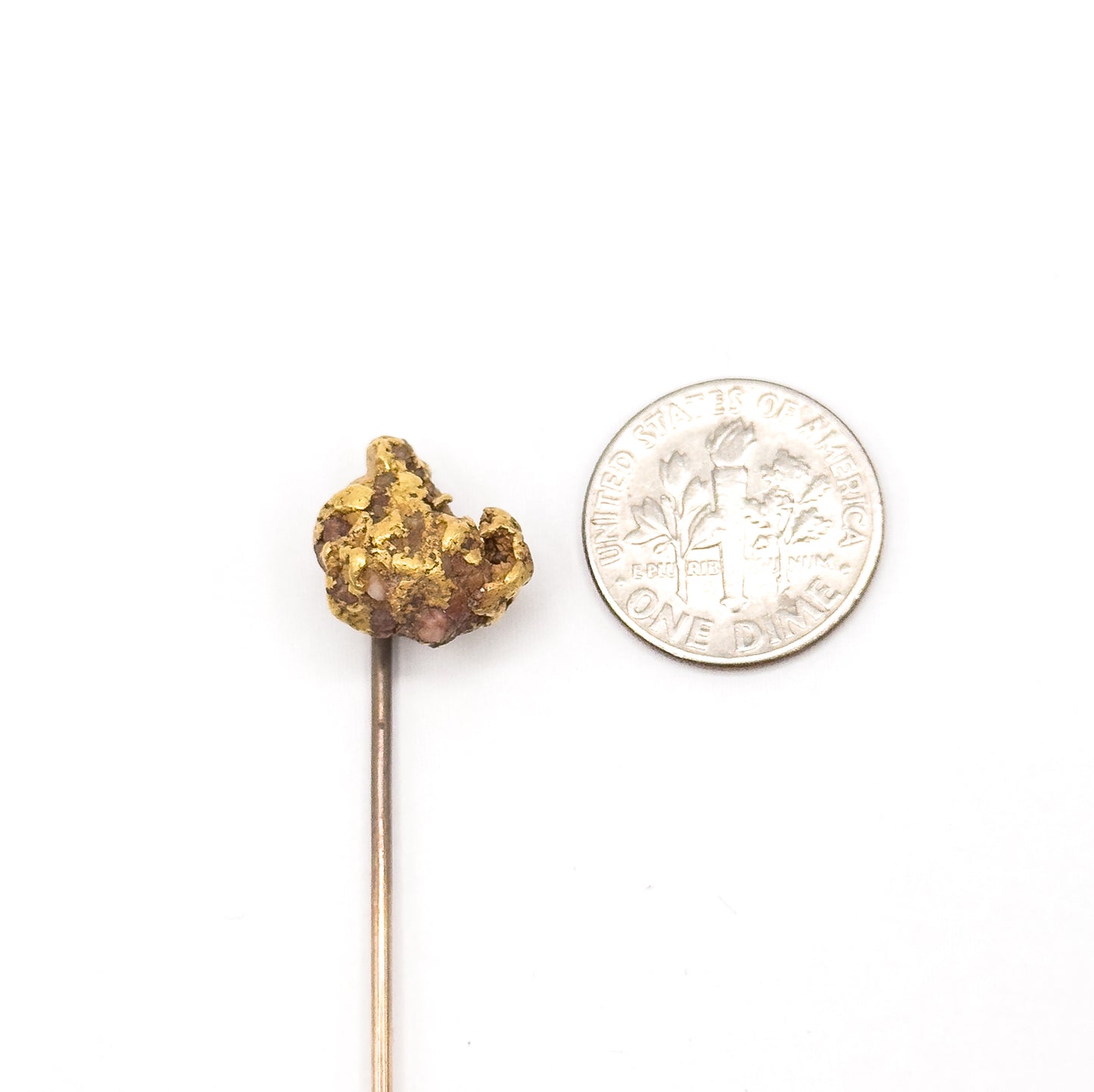 Antique Gold Rush Nugget Stickpin in Gold