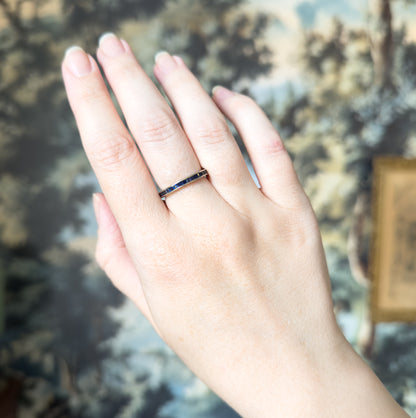 Contemporary Blue Sapphire Eternity Band in 14K White Gold