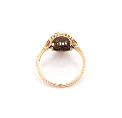 Vintage Art Deco Style Diamond Filigree Ring in 10K Two-Tone Gold