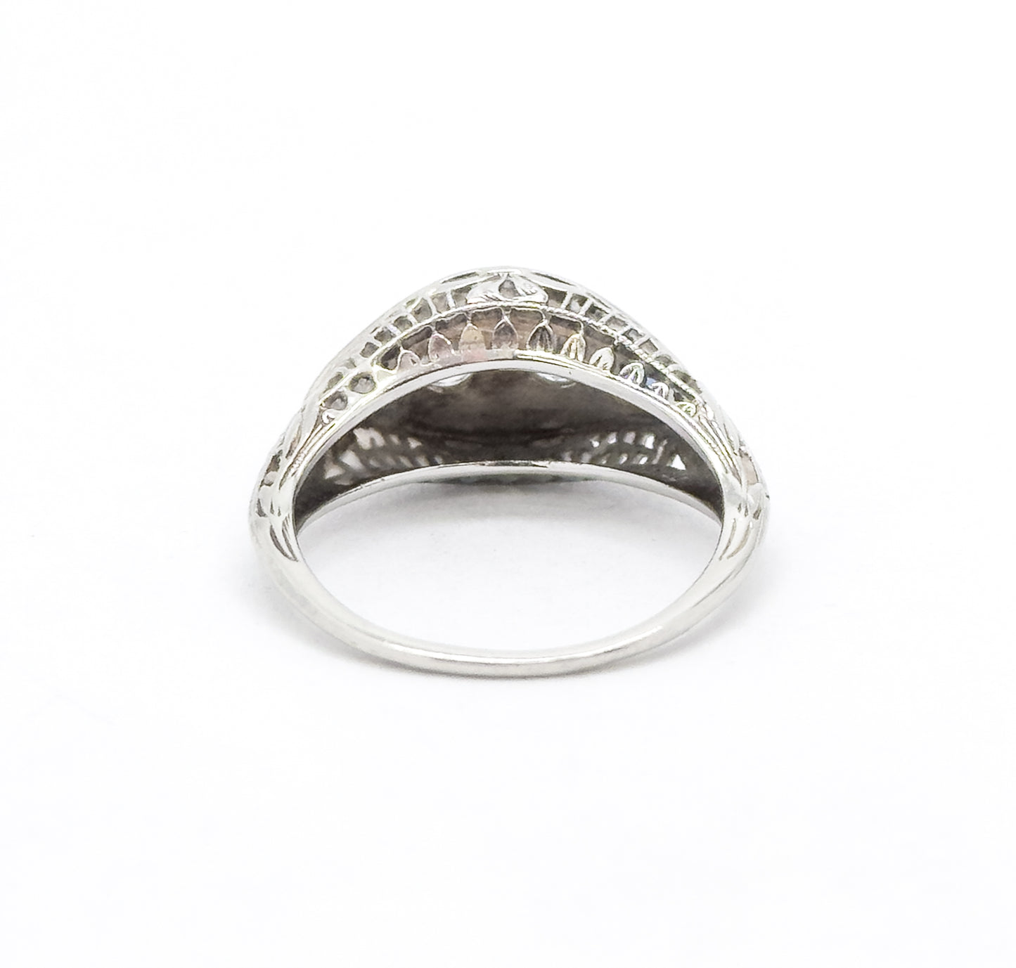 Art Deco Toi et Moi  Diamond and Sapphire Ring in White Gold