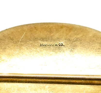 Edwardian Marcus & Co Reverse Carved Essex Crystal Pheasant Brooch in Gold