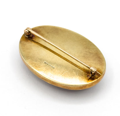 Edwardian Marcus & Co Reverse Carved Essex Crystal Pheasant Brooch in Gold