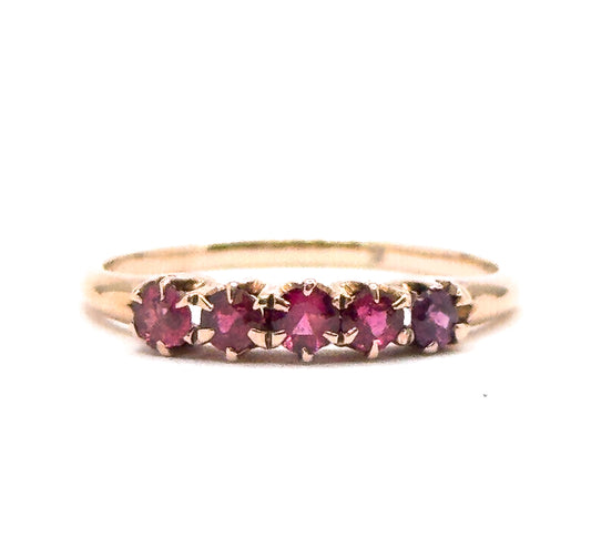Vintage Rhodolite Garnet Ring in Gold