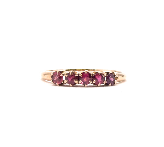 Vintage Rhodolite Garnet Ring in Gold