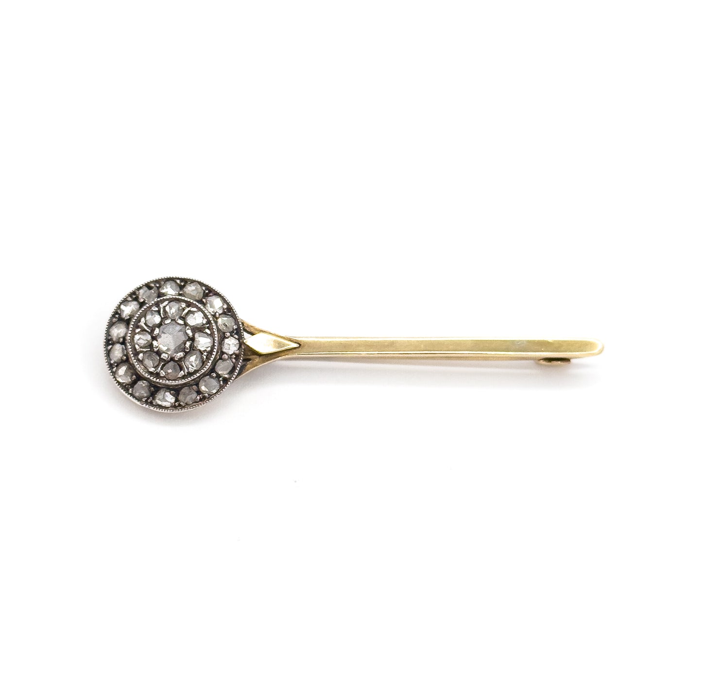 Edwardian Diamond Comet Brooch in 18K Gold