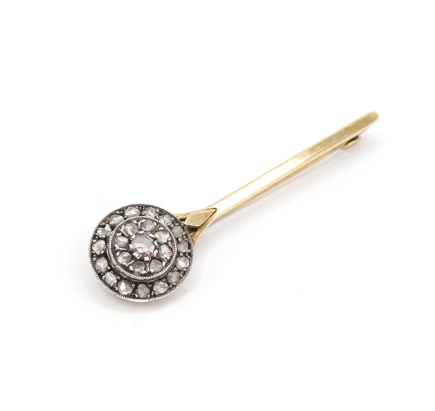 Edwardian Diamond Comet Brooch in 18K Gold