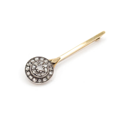 Edwardian Diamond Comet Brooch in 18K Gold