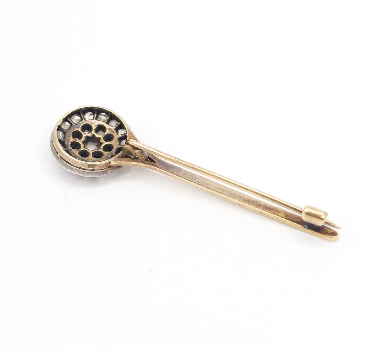 Edwardian Diamond Comet Brooch in 18K Gold
