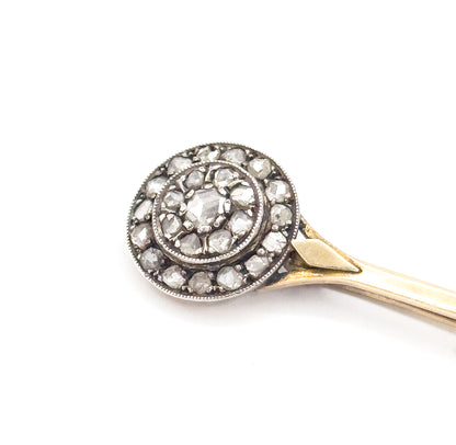 Edwardian Diamond Comet Brooch in 18K Gold