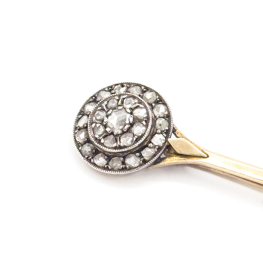 Edwardian Diamond Comet Brooch in 18K Gold
