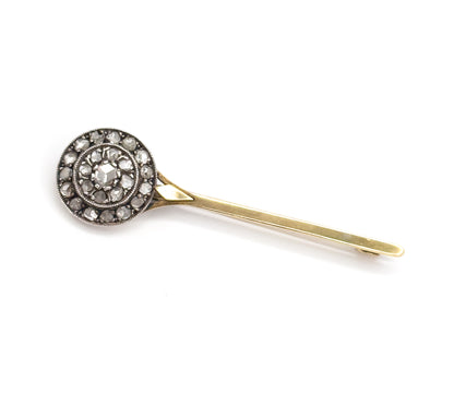 Edwardian Diamond Comet Brooch in 18K Gold