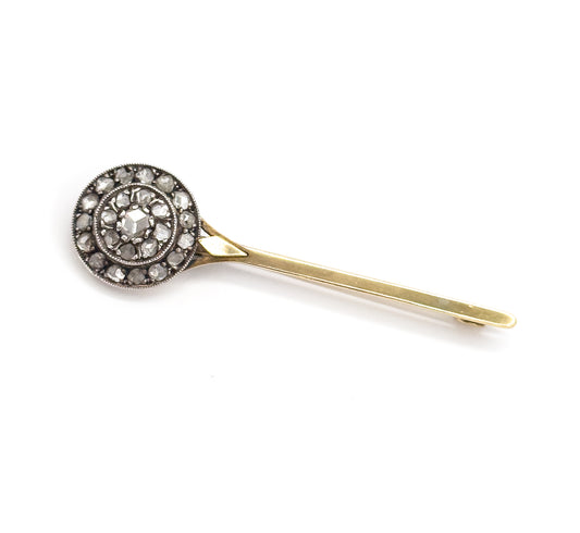 Edwardian Diamond Comet Brooch in 18K Gold