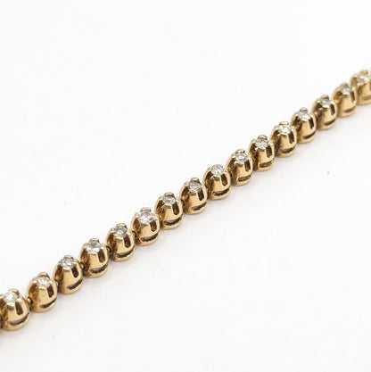 Vintage Diamond Tennis Bracelet in 14K Yellow Gold