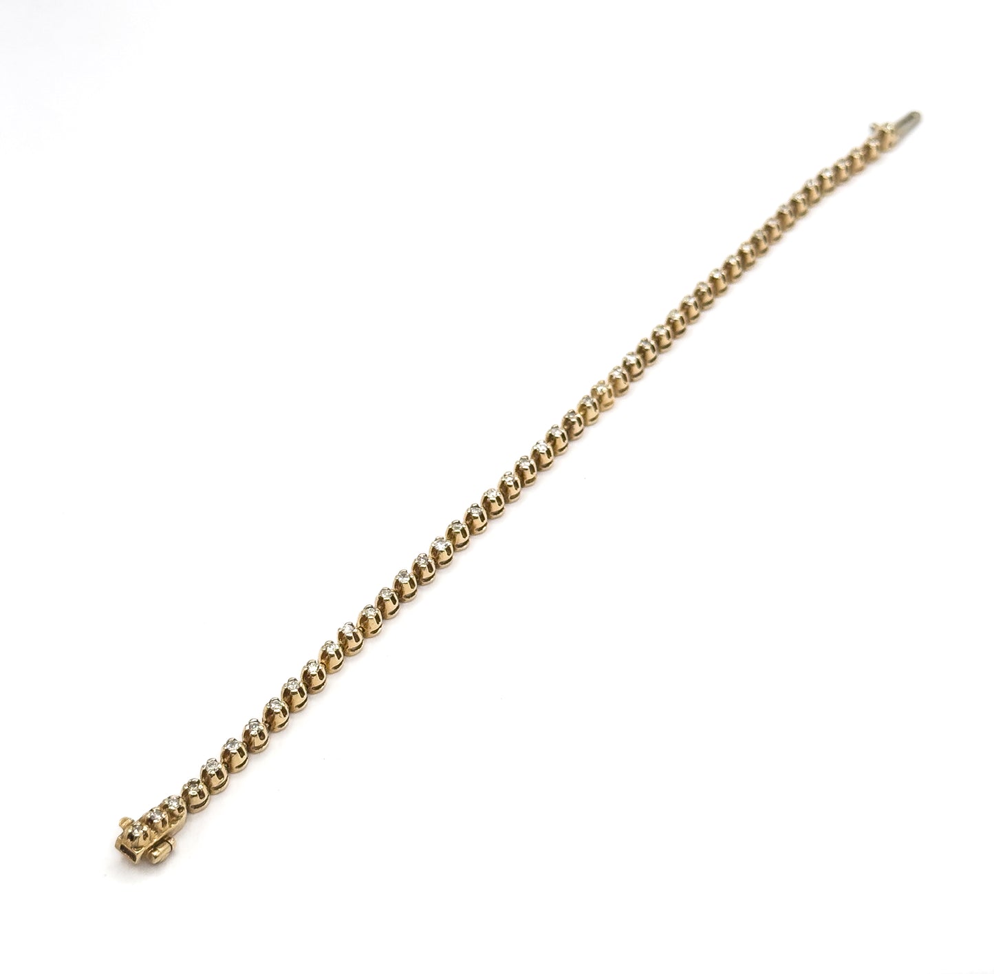 Vintage Diamond Tennis Bracelet in 14K Yellow Gold
