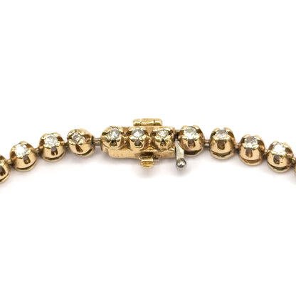Vintage Diamond Tennis Bracelet in 14K Yellow Gold