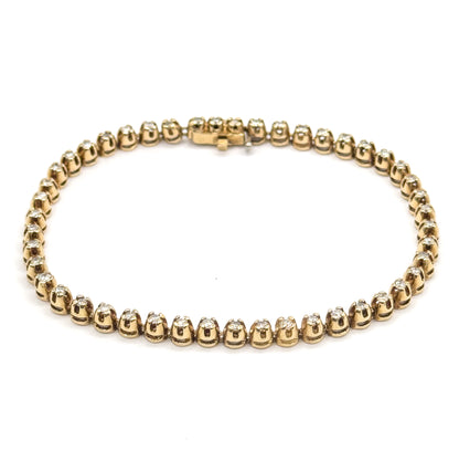 Vintage Diamond Tennis Bracelet in 14K Yellow Gold