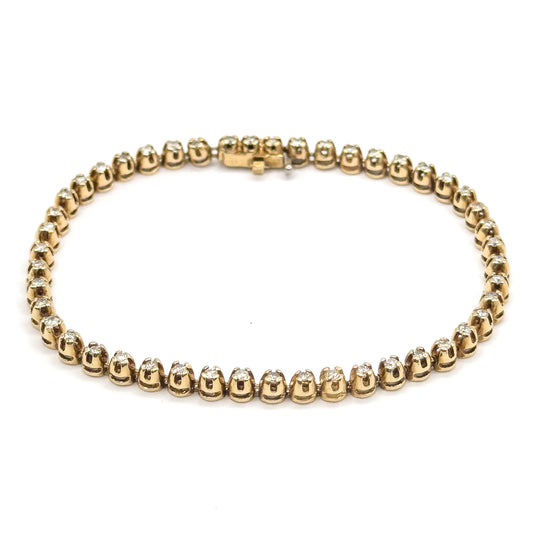 Vintage Diamond Tennis Bracelet in 14K Yellow Gold