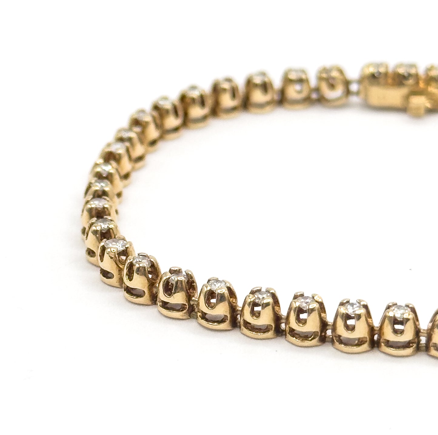 Vintage Diamond Tennis Bracelet in 14K Yellow Gold