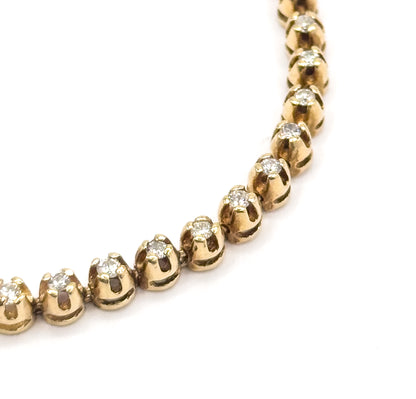 Vintage Diamond Tennis Bracelet in 14K Yellow Gold