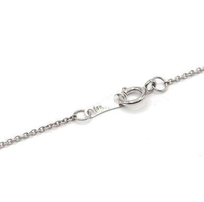 Aquamarine Briolette & Diamond Bow Necklace in 14K White Gold